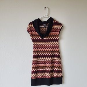 Herringbone pattern sweater dress